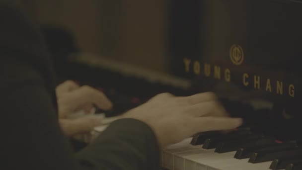 Close Pianista Tocando Uma Melodia Animada Evento Mineola Nova York — Vídeo de Stock
