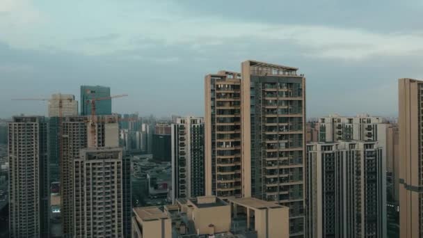 Аерофотозйомка Міських Перевезень Перехрестя Столиці Ченду Китай — стокове відео