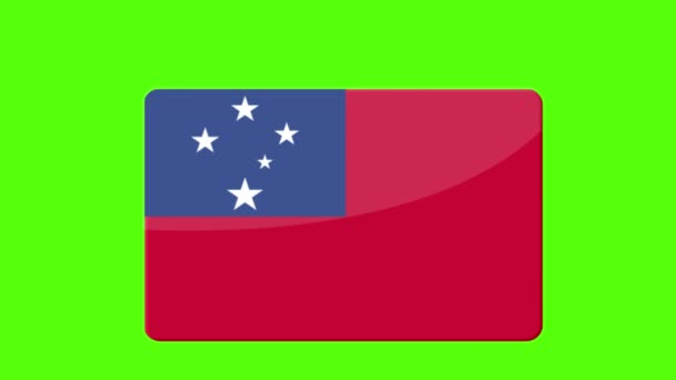 Vlag Van Samoa Groene Achtergrond — Stockvideo