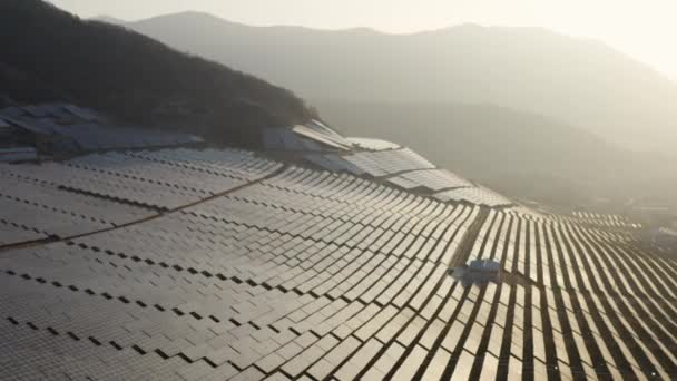 Las Imágenes Aéreas Del Dron Central Fotovoltaica — Vídeo de stock