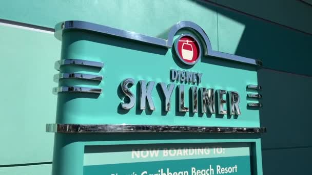 Cartello Skyliner Nel Walt Disney World Hollywood Studio Orlando Stati — Video Stock
