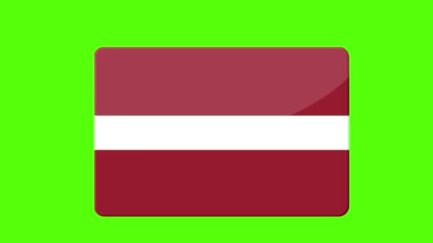 Cyfrowa Ilustracja Flagi Łotwy Zielonym Ekranie Tła — Wideo stockowe
