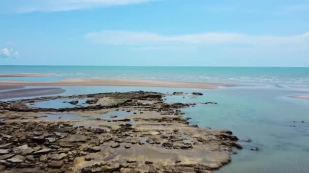 Krásná Krajina Letecké Dron Záběr Lodí Oceánu Darwin Austrálie Modrým — Stock video
