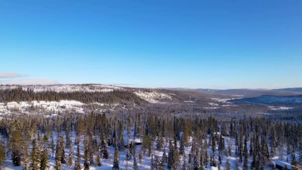Una Vista Drone Trysil Norvegia Inverno — Video Stock