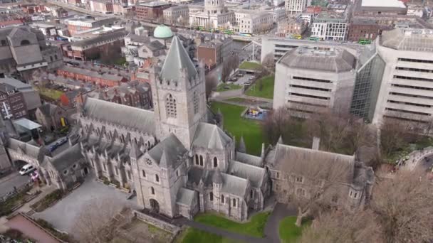 Eine Drohnenaufnahme Eines Stadtbildes Von Dublin Irland — Stockvideo