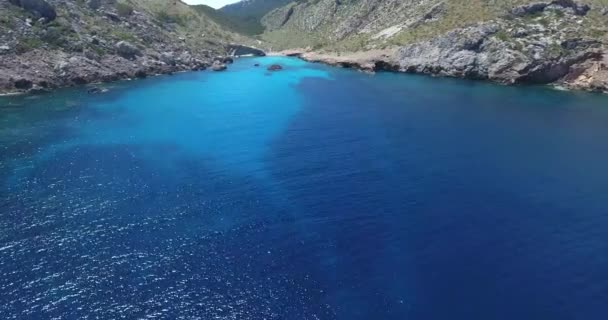 Widok Powietrza Morze Śródziemne Palmy Hiszpańską Wyspę Majorka Majorka — Wideo stockowe