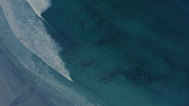 Letecký Pohled Pláž Při Západu Slunce Hoddevíku Norsko — Stock video