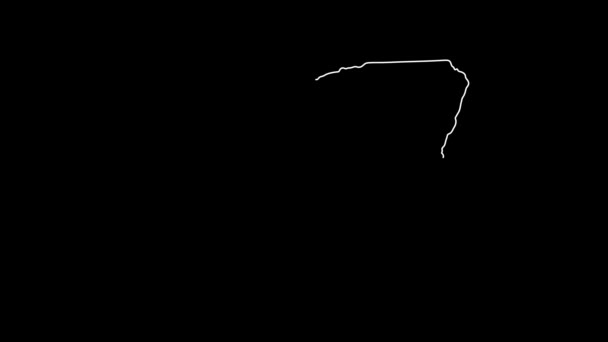 2D州地図オレゴン州 オレゴン州地図ホワイトアウトライン アニメ近くのオレゴン州地図アメリカ — ストック動画