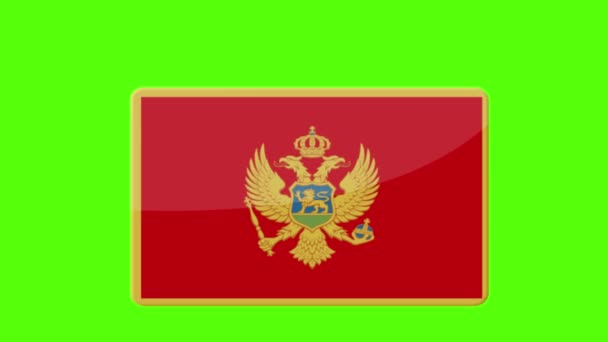 モンテネグロの旗のデジタル映像が緑の画面に表示される — ストック動画