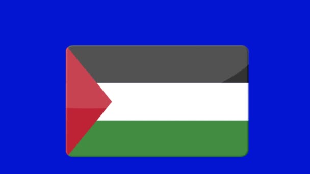 Palestijnse Vlag Het Blauwe Scherm — Stockvideo