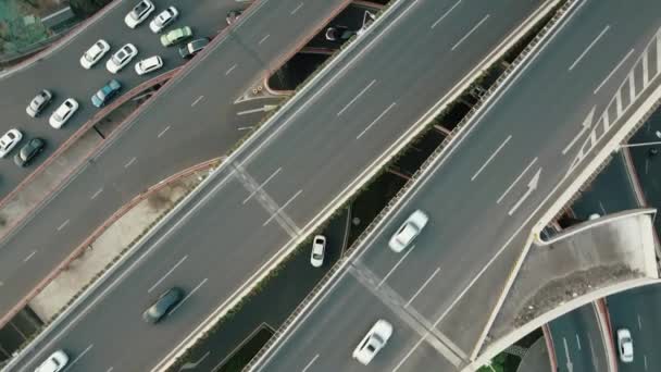 Aerial View Urban Transportation Crossroads Capital City Chengdu China — Stock Video