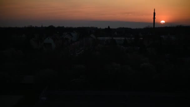 Gebouwen Tegen Zonsondergang Halle Saksen Anhalt Duitsland — Stockvideo