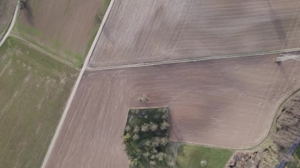 Вид Воздуха Сельскую Дорогу Обширное Сельскохозяйственное Поле Баварии Германия — стоковое видео