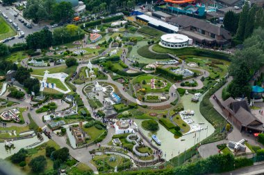 The famous Mini-Europe miniature historical European buildings park in Brussels, Belgium