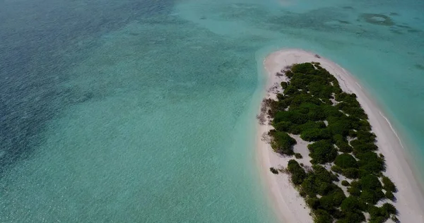 Vzdušný Pohled Ostrov Stromy Uprostřed Oceánu — Stock fotografie