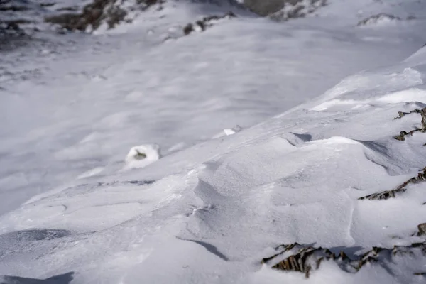 Closeup Shot Snow Covered Mountainside — Stock Photo, Image