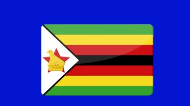 Mavi ekranlı Zimbabwe bayrağının simgesi