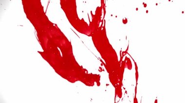 Beyaz arka planda kırmızı bir fırça darbesi.