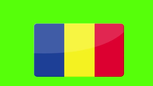 Digitale Beelden Van Vlag Van Roemenië Verschijnen Het Groene Scherm — Stockvideo