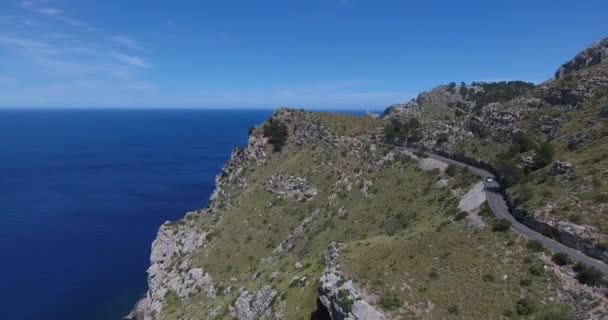 Letecký Pohled Středozemní Moře Palmy Španělském Ostrově Mallorca Mallorca — Stock video