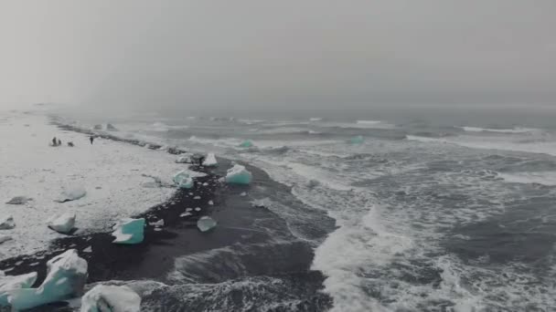 Vue Aérienne Une Côte Glacier Islande Hiver — Video