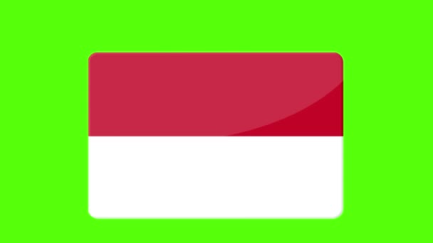 緑の背景画面にモナコの国旗のデジタルイラスト — ストック動画