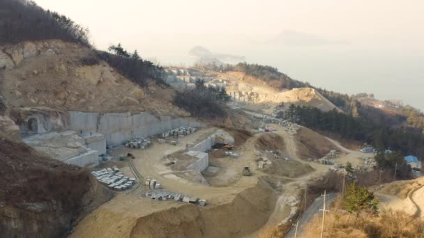 Nagranie Drona Kamieniołomu Marmuru Korea Południowa — Wideo stockowe