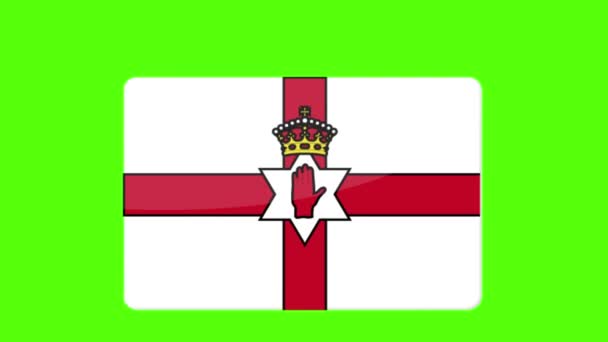 Ψηφιακό Βίντεο Σημαία Της Βόρειας Ιρλανδίας Εμφανίζεται Στην Πράσινη Οθόνη — Αρχείο Βίντεο