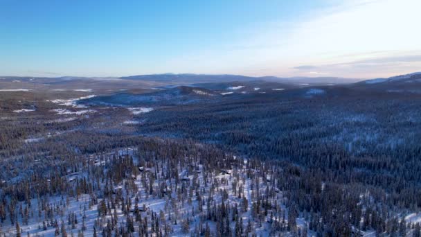 Una Vista Drone Trysil Norvegia Inverno — Video Stock