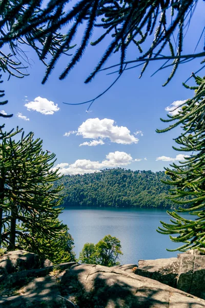 Ein Blick Auf Den See Und Die Umliegende Landschaft Einem — Stockfoto