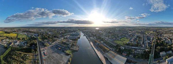 Panoramatický Výhled Průmyslové Přístavní Město Drogheda County Louth Irsko — Stock fotografie