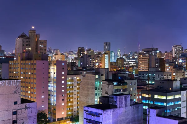 Stadtzentrum Von Sao Paulo Bei Nacht — Stockfoto