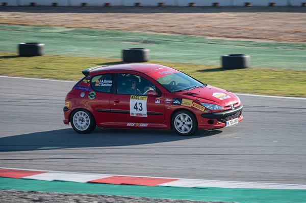 Peugeot 206 Racing Car Track Montmelo — Stock Photo, Image