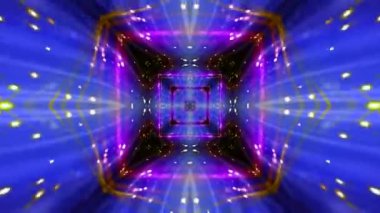 Renkli fraktal desen hareketleriyle soyut bir döngü animasyonu