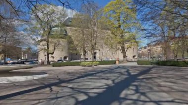 İsveç 'in Orebro şehrindeki Slottsparken (kale parkı) HD' si