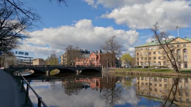 Ένα Βίντεο Από Ξενοδοχείο Borgen Μια Όχθη Του Ποταμού Svartan — Αρχείο Βίντεο