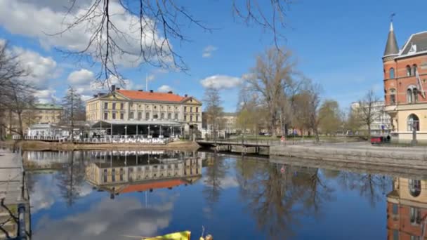 Ένα Βίντεο Από Ξενοδοχείο Borgen Μια Όχθη Του Ποταμού Svartan — Αρχείο Βίντεο