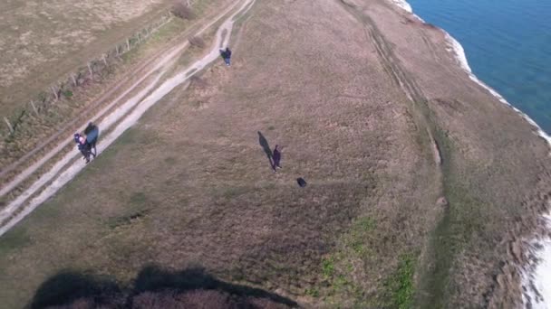 Fascinující Pohled Ptačí Perspektivy Bílé Útesy Doveru Jižní Pobřeží Anglie — Stock video