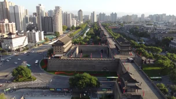 Şehir Duvarı Çin Deki Tahkimatları — Stok video