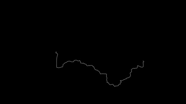 Mapa Turcomenistão Turcomenistão Mapa Esboço Branco Imagens Grande Plano Turcomenistão — Vídeo de Stock