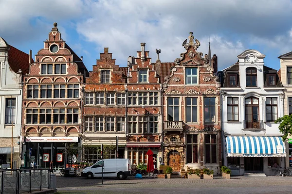 Een Schilderachtig Uitzicht Typisch Vlaamse Huizen Gent België — Stockfoto