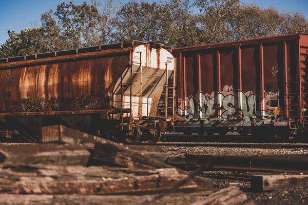 Primer Plano Vagones Abandonados Rochester — Foto de Stock