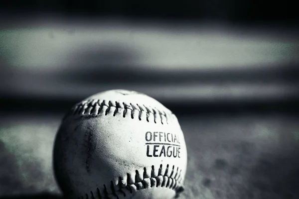 Monochrome Shot Baseball Ball Ground — Stock Photo, Image