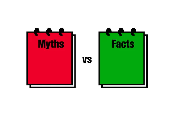 Illustration Symbols Myths Facts White Background — Stock Photo, Image