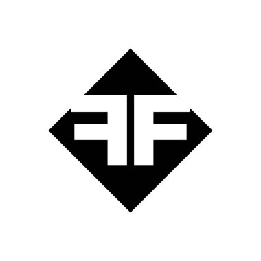 FF Şirketi adı ilk harfler monogram. Kare logolu FF.