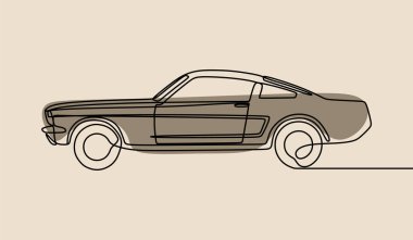 Klasik klasik araba online. Devamlı çizgi sanatı.
