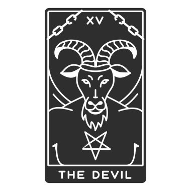 şeytan kartı, keçi vektör illüstrasyonu
