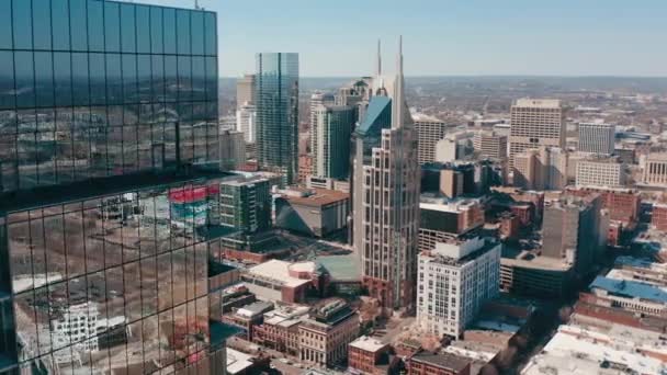 Nashville Tennessee Şehir Merkezinden Güzel Drone Görüntüleri — Stok video