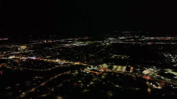 Uma Vista Aérea Cidade Rochester Minnesota Eua Noite — Vídeo de Stock