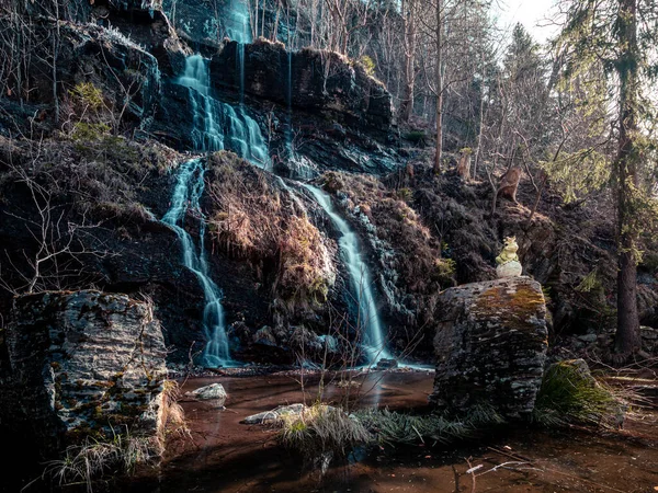 Uma Paisagem Fascinante Cachoeira Romkerhaller Harz Alemanha — Fotografia de Stock